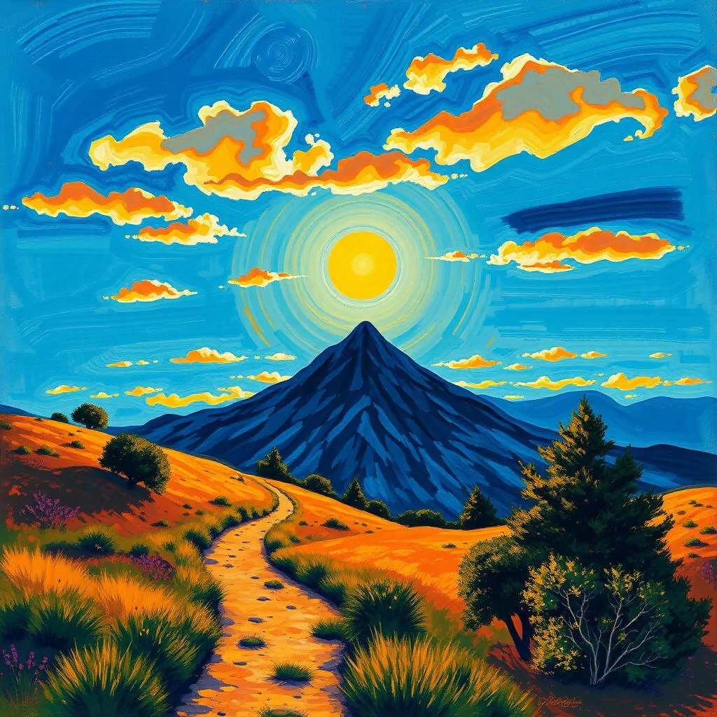 Sunset trail to the peaks