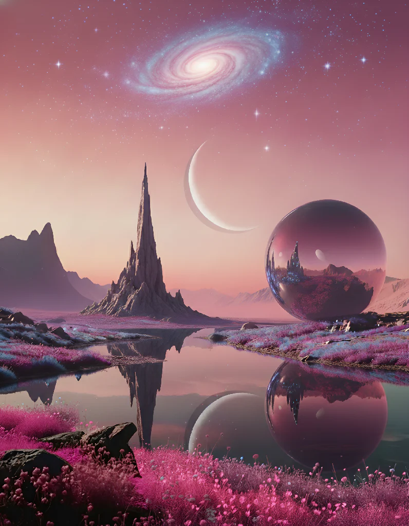 Surreal Alien Landscape Galaxy Art