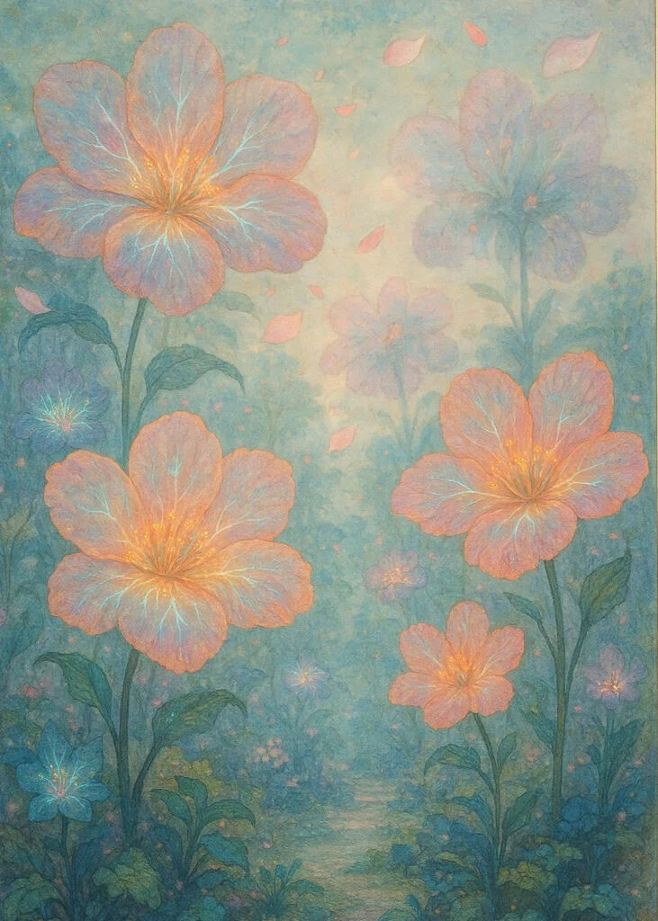 Surreal Botanical Garden — Dreamscape Floral Illustration