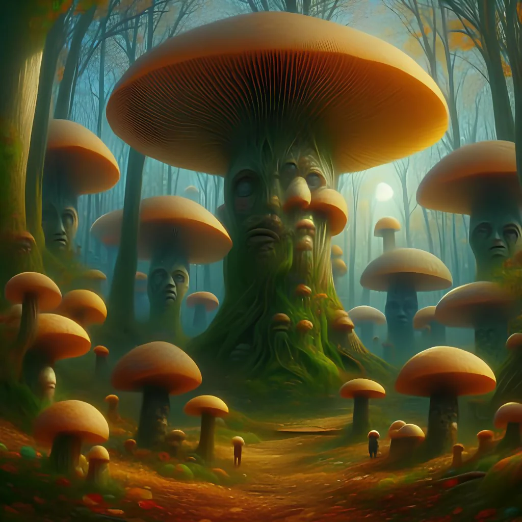surrealist mushroom forest