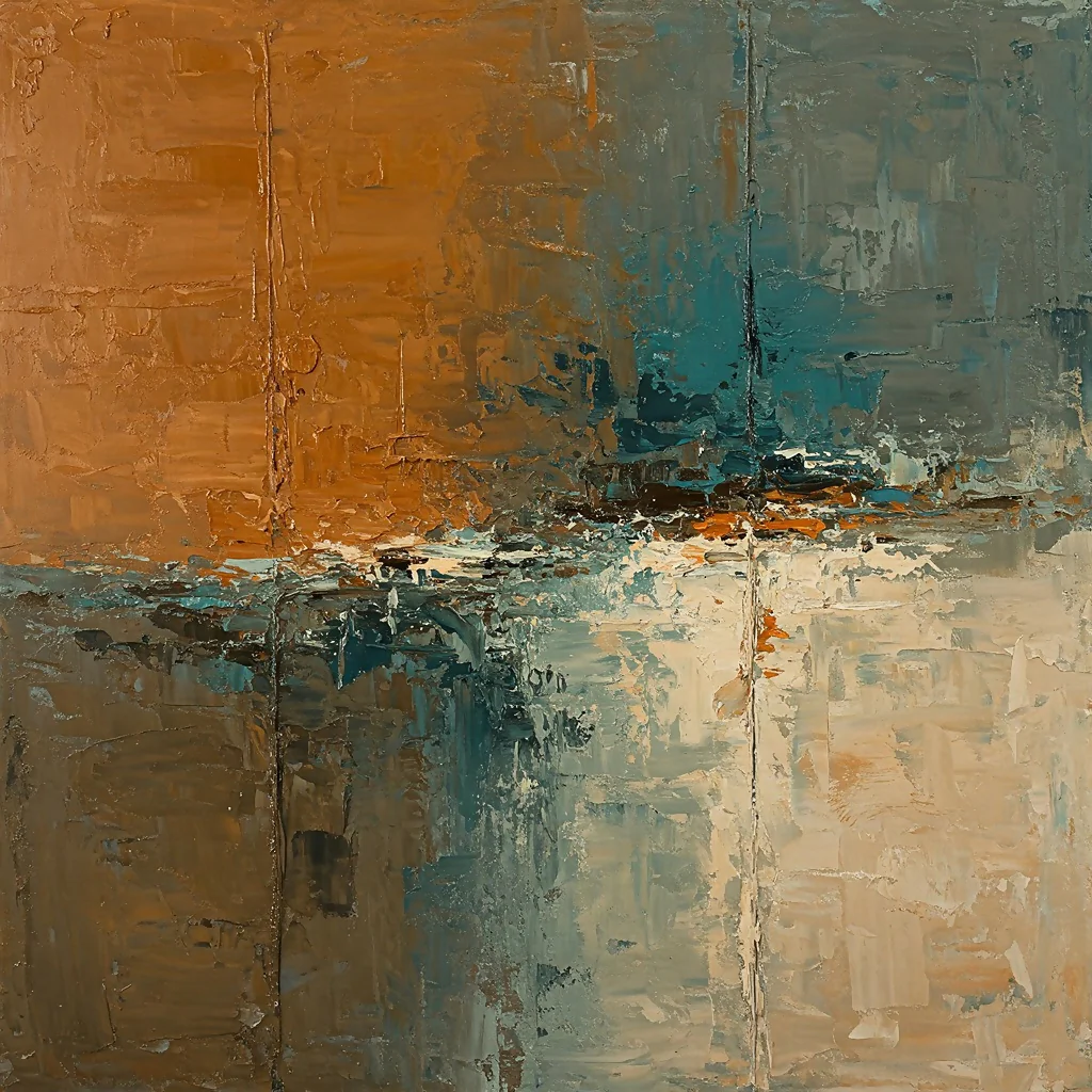 Textured Abstract Painting: Earth & Water