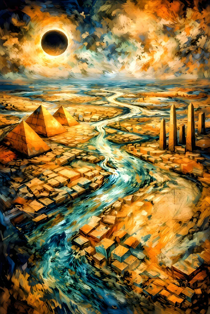 The Celestial Alignment: Golden Nile & Eternal Pyramids