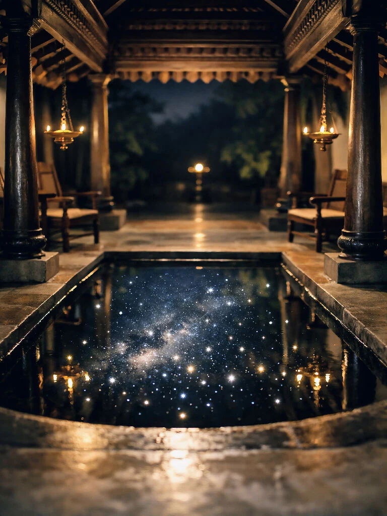 The Celestial Courtyard: Mystical Traditional Night Sanctuary