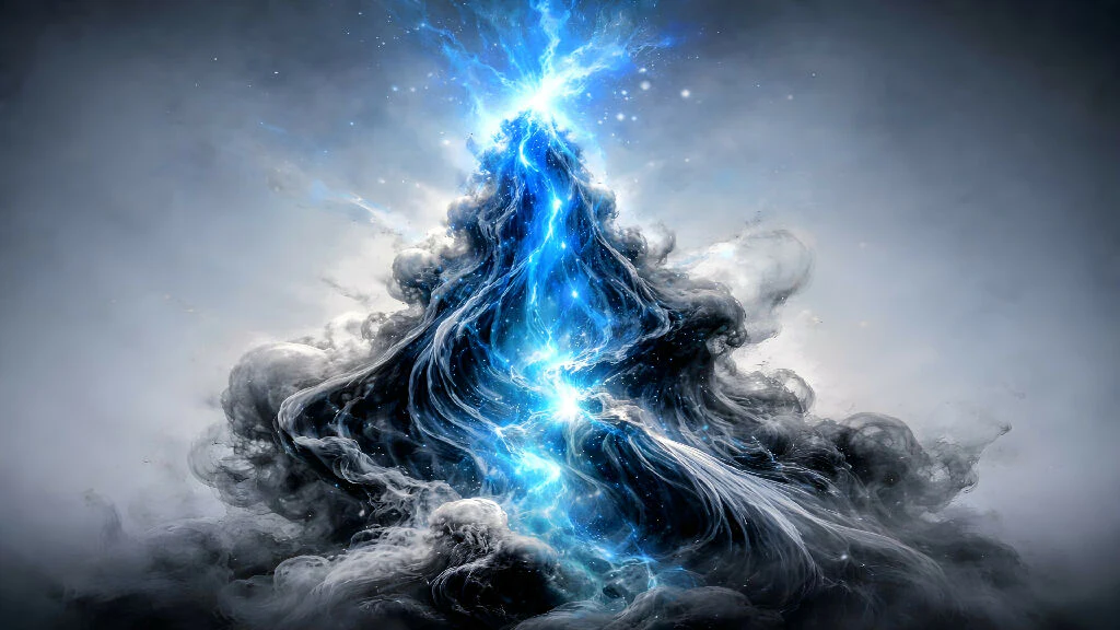 The Celestial Vortex: Azure Energy Peak