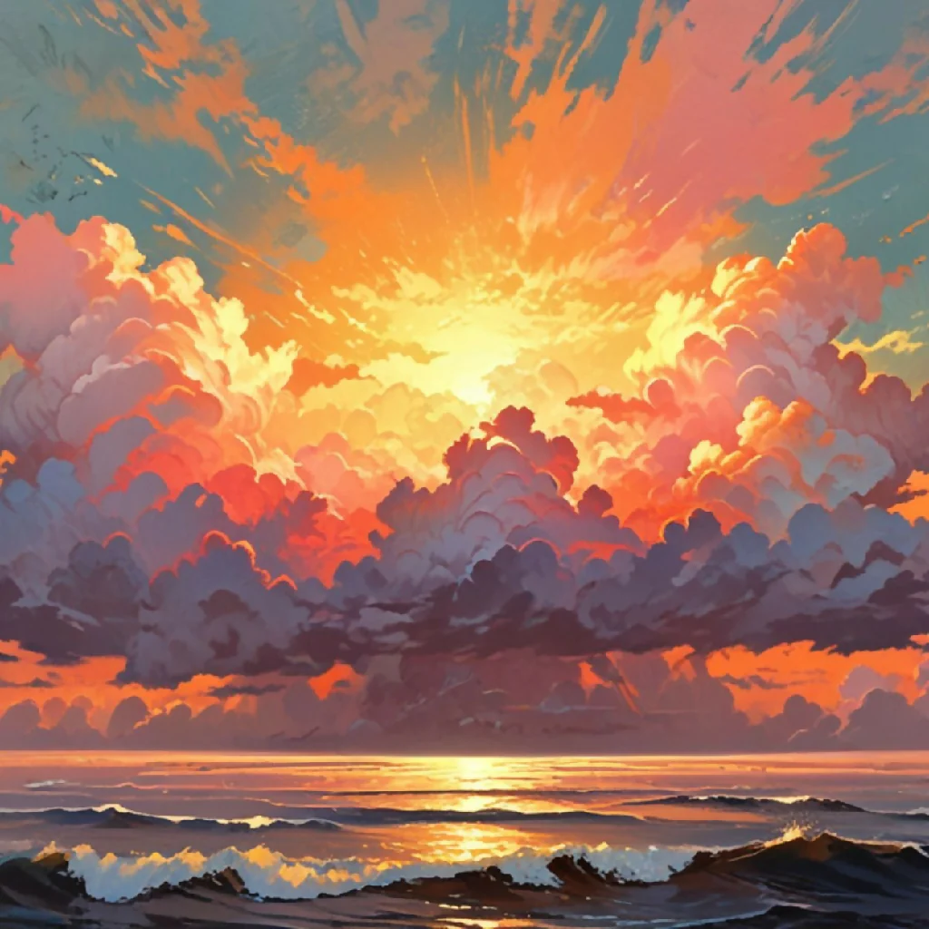 The clouds oil painting abstract art - Image 10