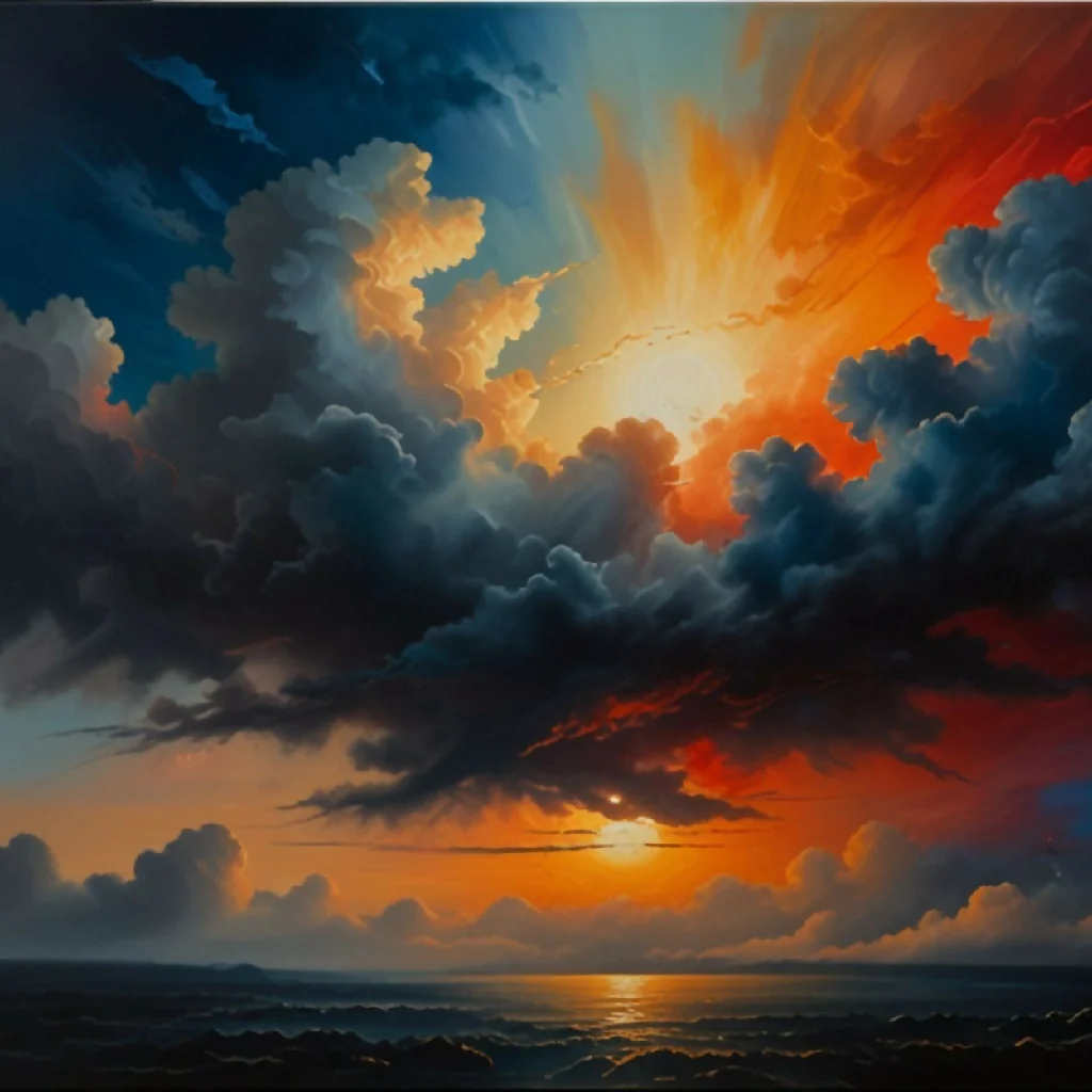 The clouds oil painting abstract art - Image 5