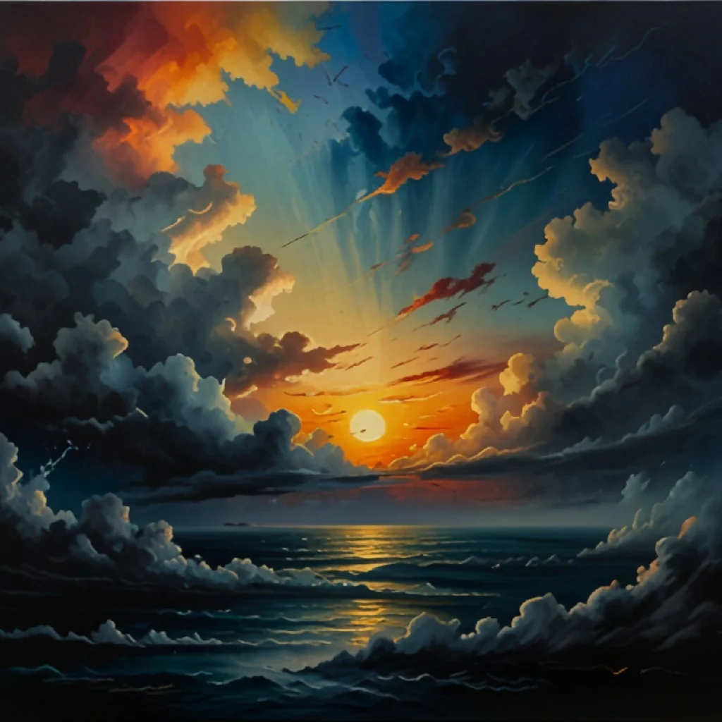 The clouds oil painting abstract art - Image 6