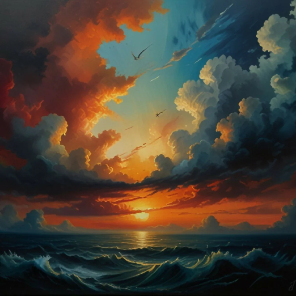 The clouds oil painting abstract art - Image 7