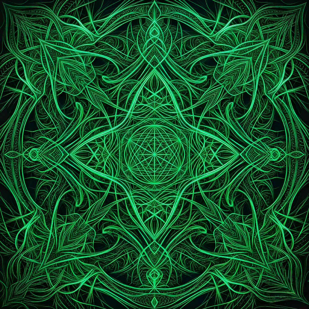The Emerald Matrix: Sacred Geometry Mandala