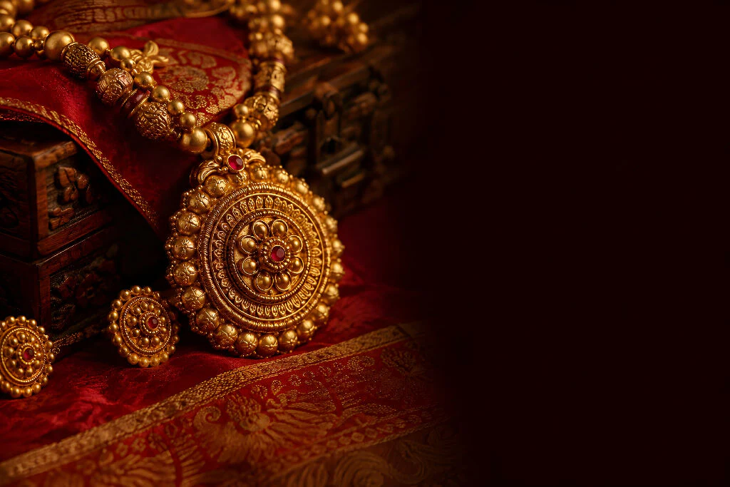 The Heritage Heirloom: Antique Gold & Crimson Silk