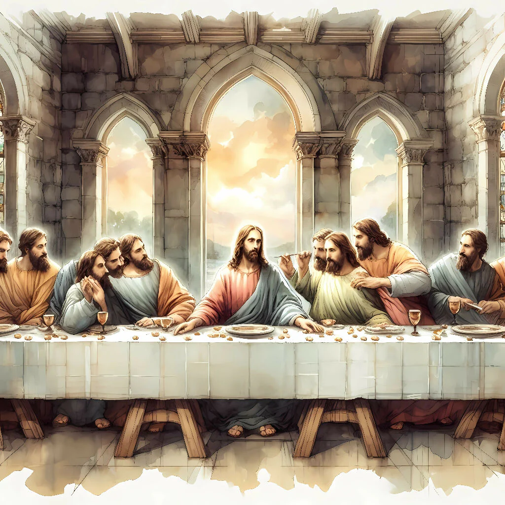 The Last Supper – Eternal Grace in Watercolor