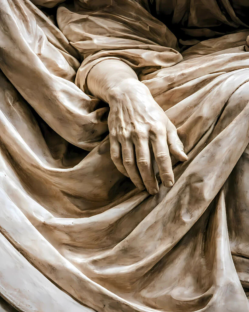 The Sculpted Touch: Classical Marble Drapery and Hand Study