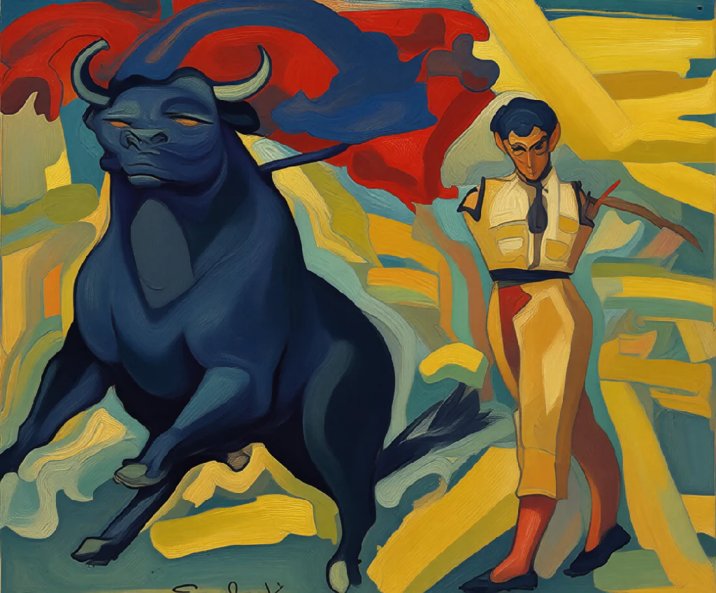 The Silent Duel – Man and Bull Beneath the Sun