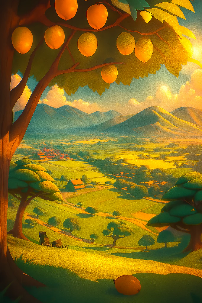 The Sunlit Orchard View