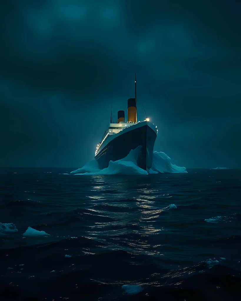 Titanic Hitting the Iceberg