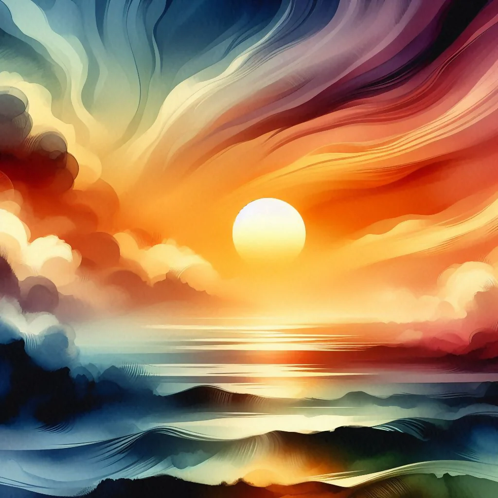 Tranquil Horizon: A Serene Ocean Sunset