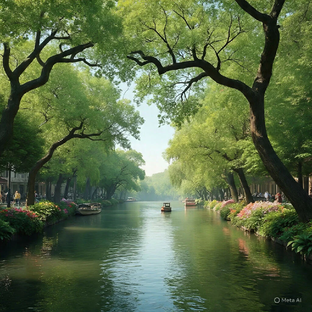 Tranquil Riverside Escape – Serene Nature Landscape Wall Art