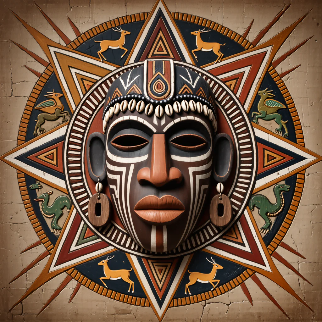 Tribal Sun Mask Mandala - Image 6