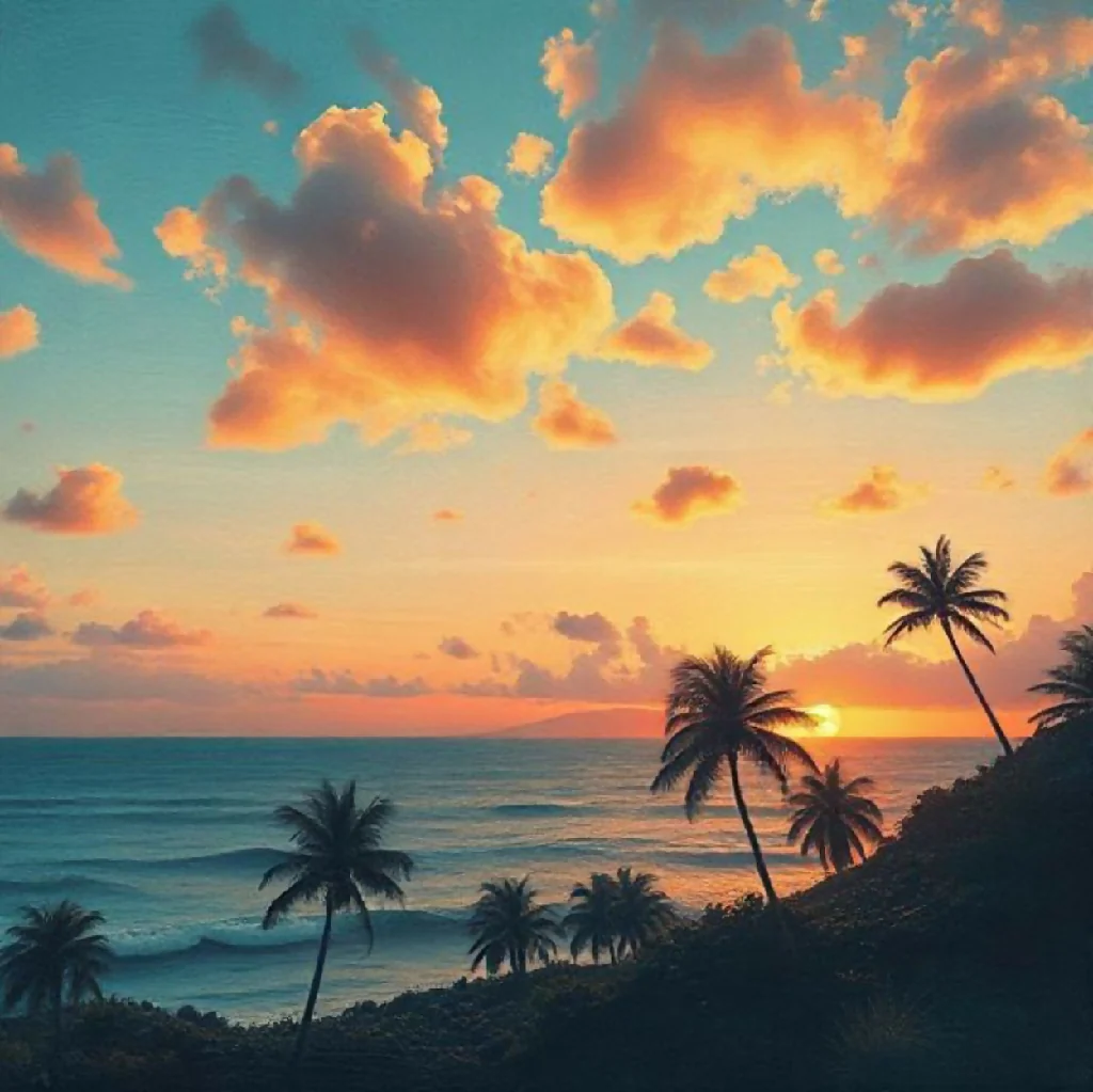 tropical beach at sunset - Image 10