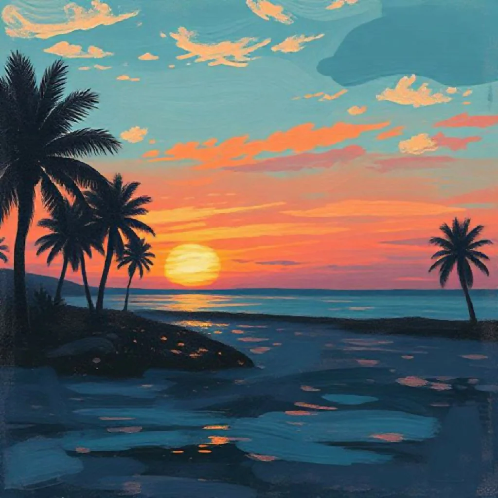 tropical beach at sunset - Image 7