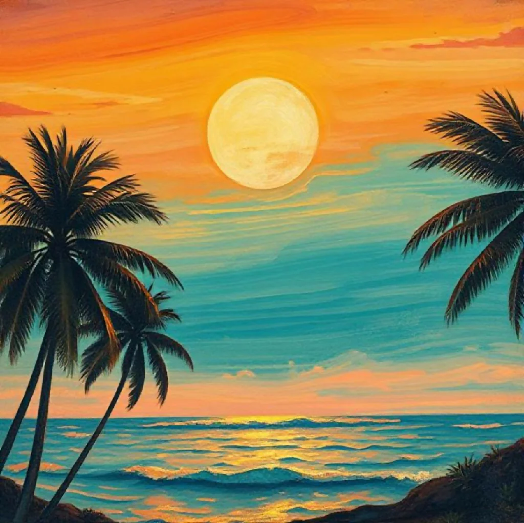 tropical beach at sunset - Image 8