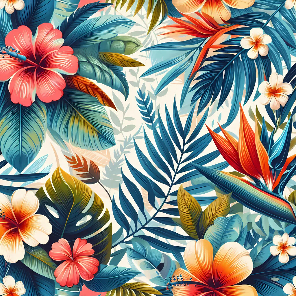 Tropical Bloom Symphony – Exotic Jungle Nature AI Art