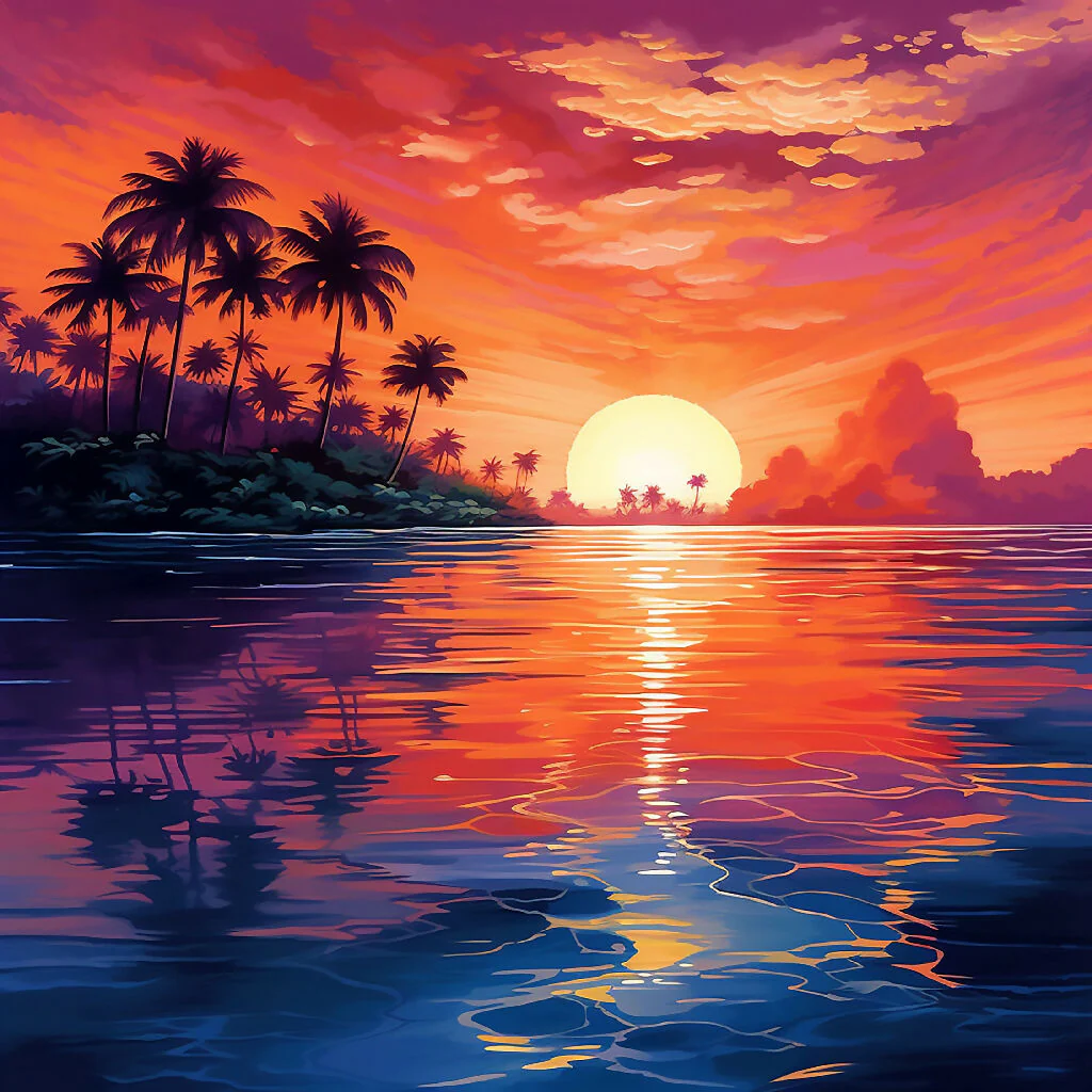 Tropical Island Sunset