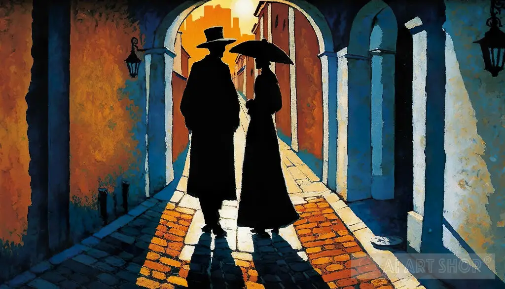 Two people dressed in vintage attire