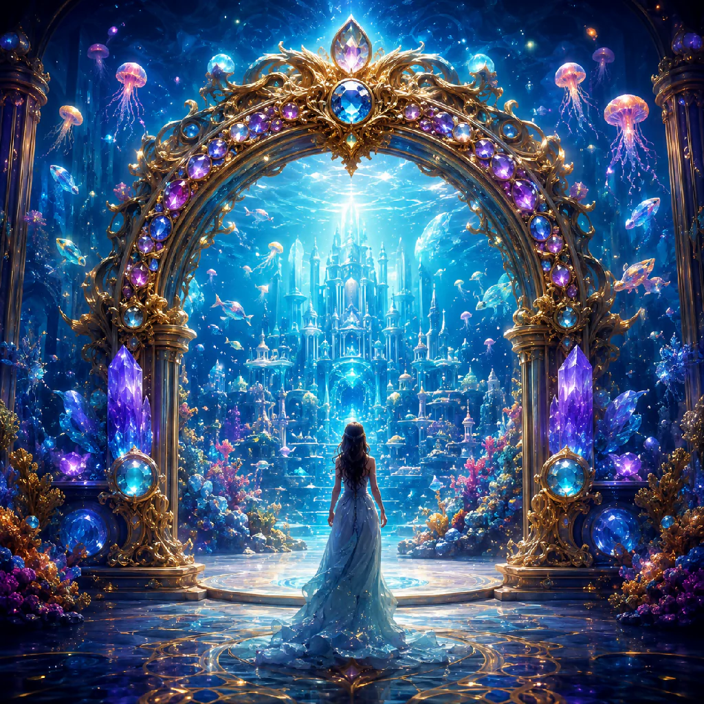 Underwater Royal Portal To Ocean Fantasy Castle