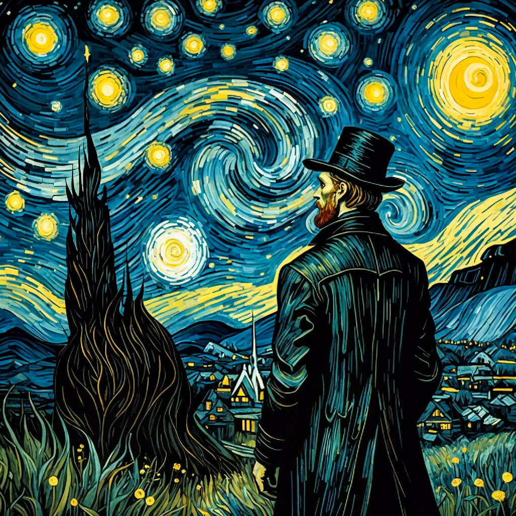 Van Gogh Starry Night Self Portrait