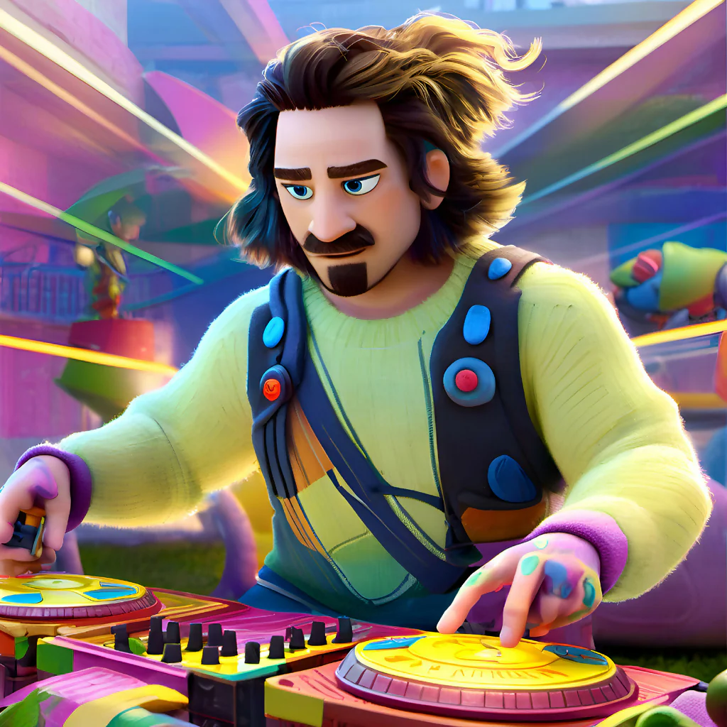 Vibrant DJ Performance AI Art