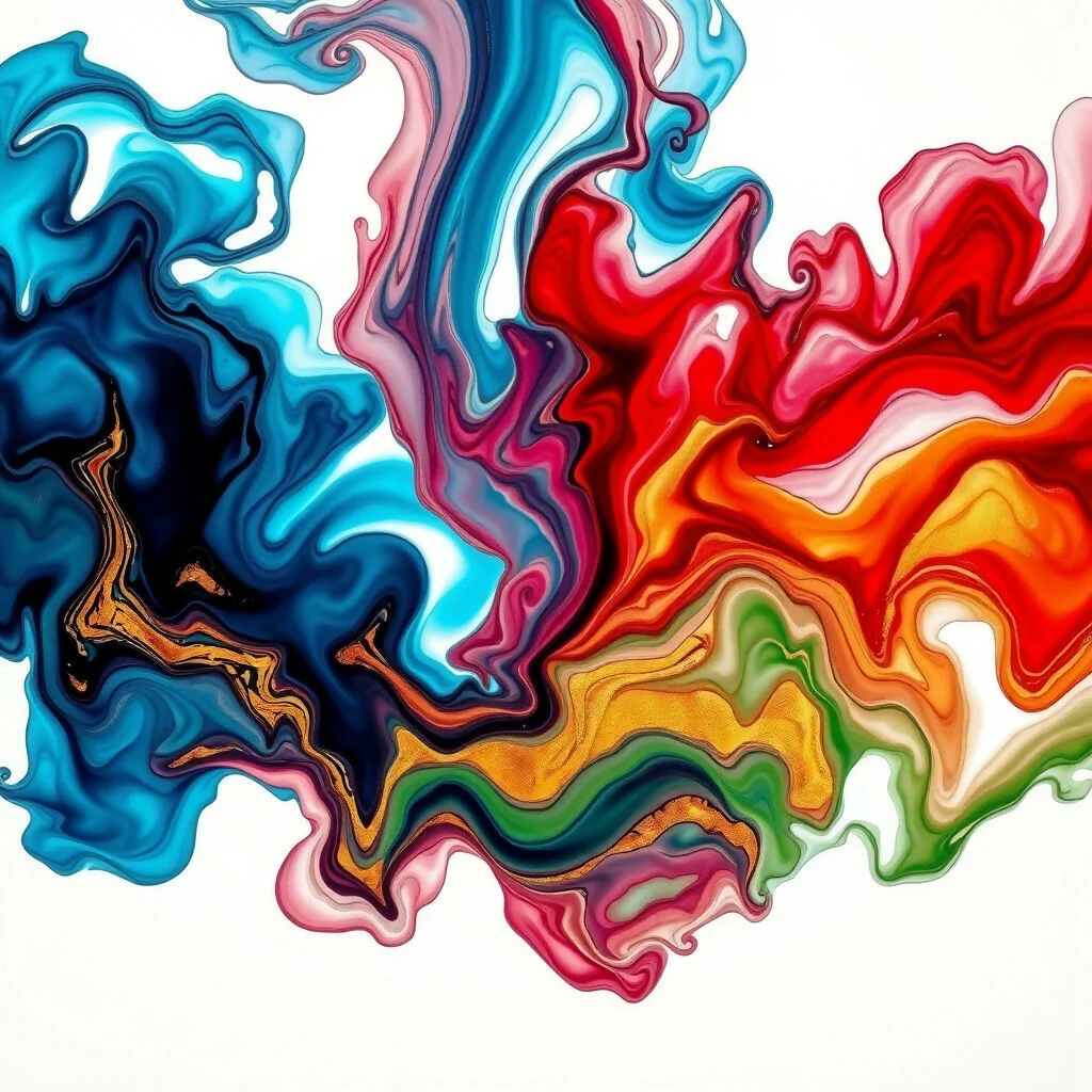 Vibrant Liquid Marble Abstract - Colorful Fluid Art