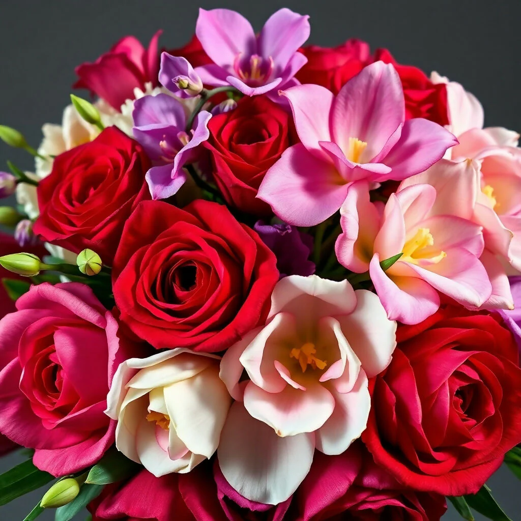 Vibrant Mixed Rose and Tulip Bouquet Arrangement