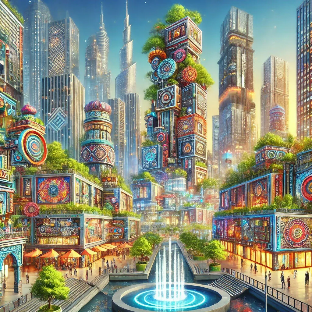 Vibrant Modern Cityscape Art