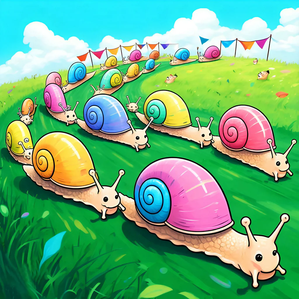 Vibrant Snail Racing Delight