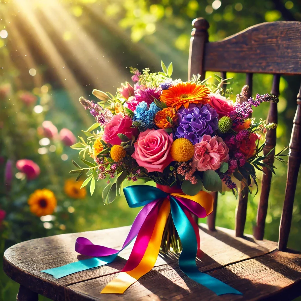Vibrant Wedding Bouquet in the Garden