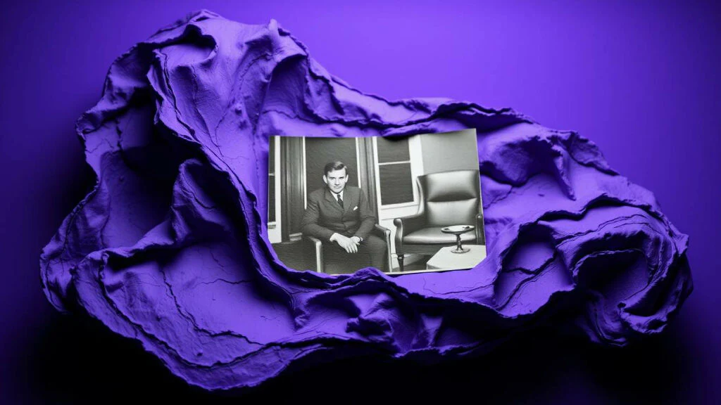 Vintage Man Photo on Purple