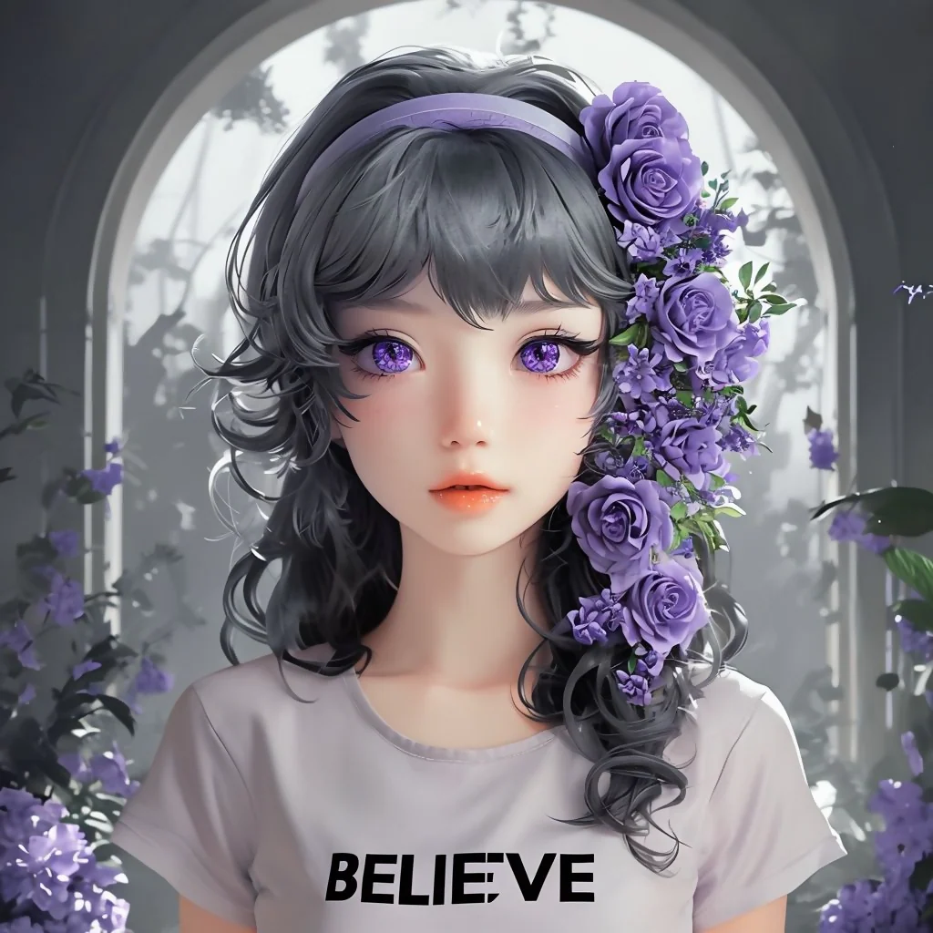 Violet Eyed Anime Girl