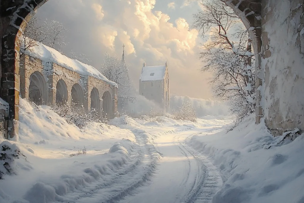 Warm and snowy winter landscape - Image 10