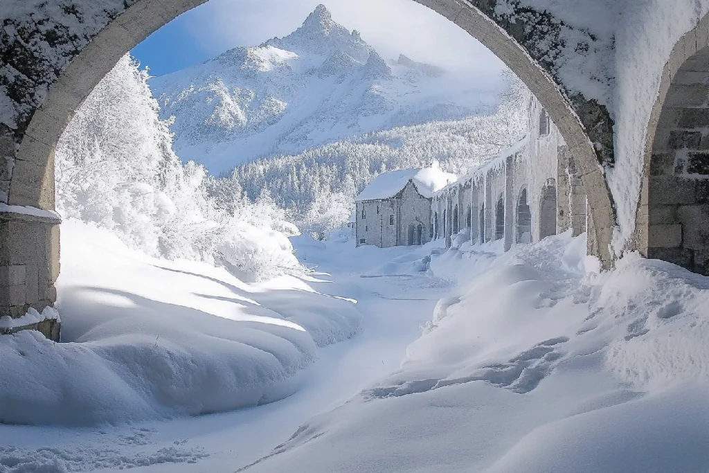 Warm and snowy winter landscape - Image 2