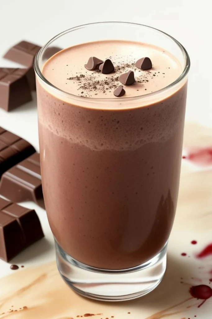 Watercolor Drawing of Chocolate Smoothie