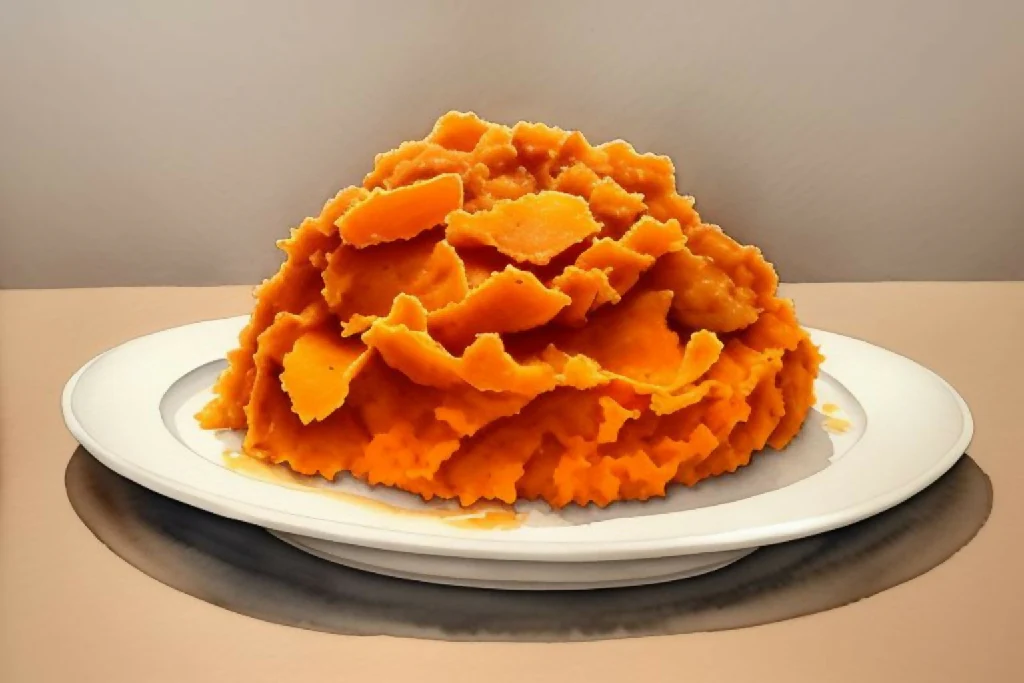 Watercolor Drawing of Mashed Sweet Potatoes