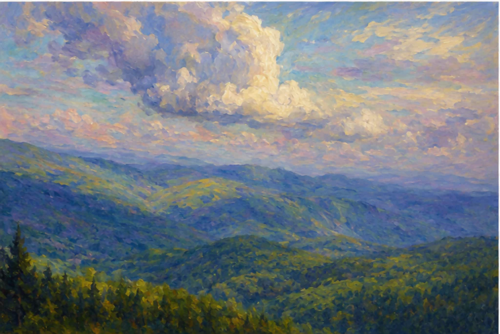 Watercolor Mountain Valleys