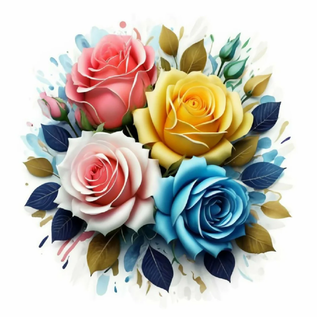Watercolor Rose Bouquet" - Image 4
