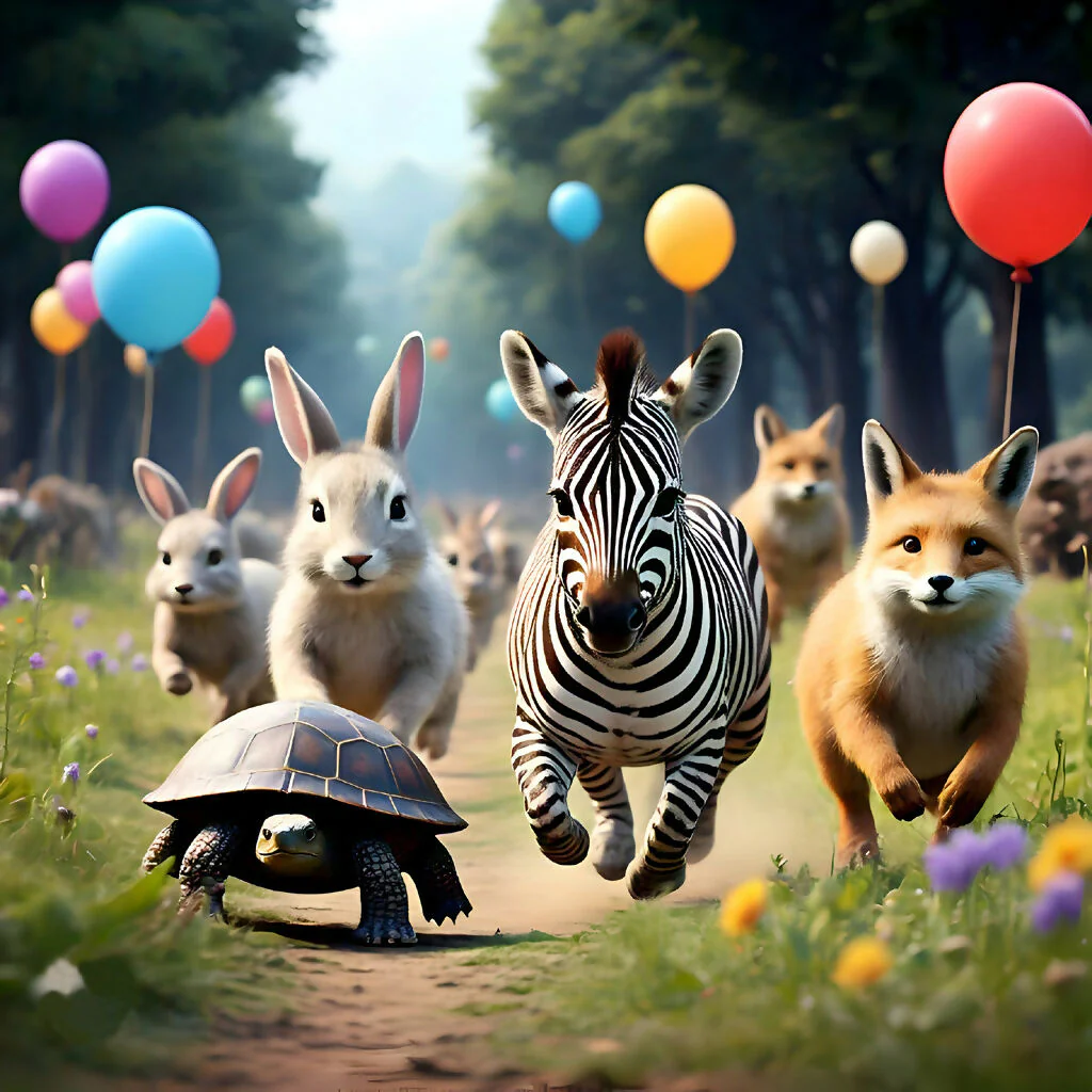 Whimsical Animal Parade - AI Fantasy Illustration