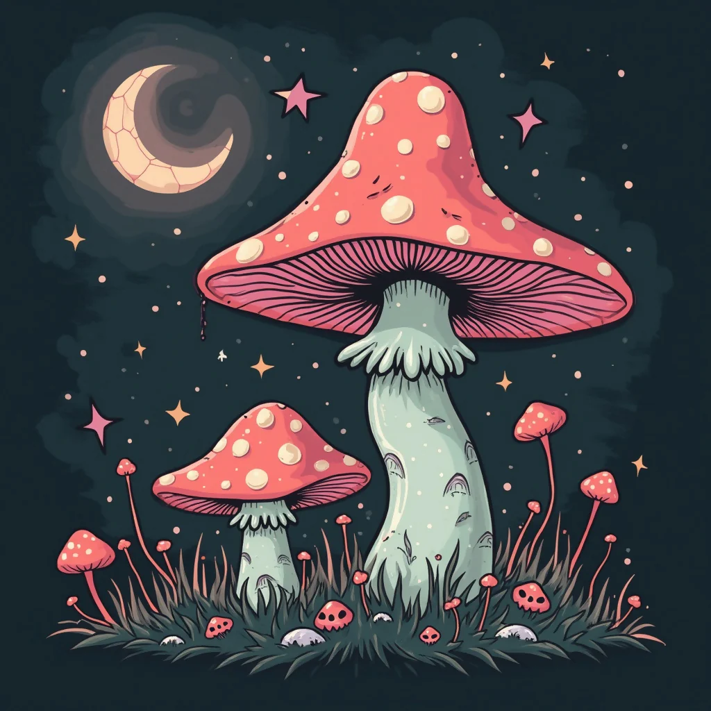 Whimsical Mushrooms Fantasy