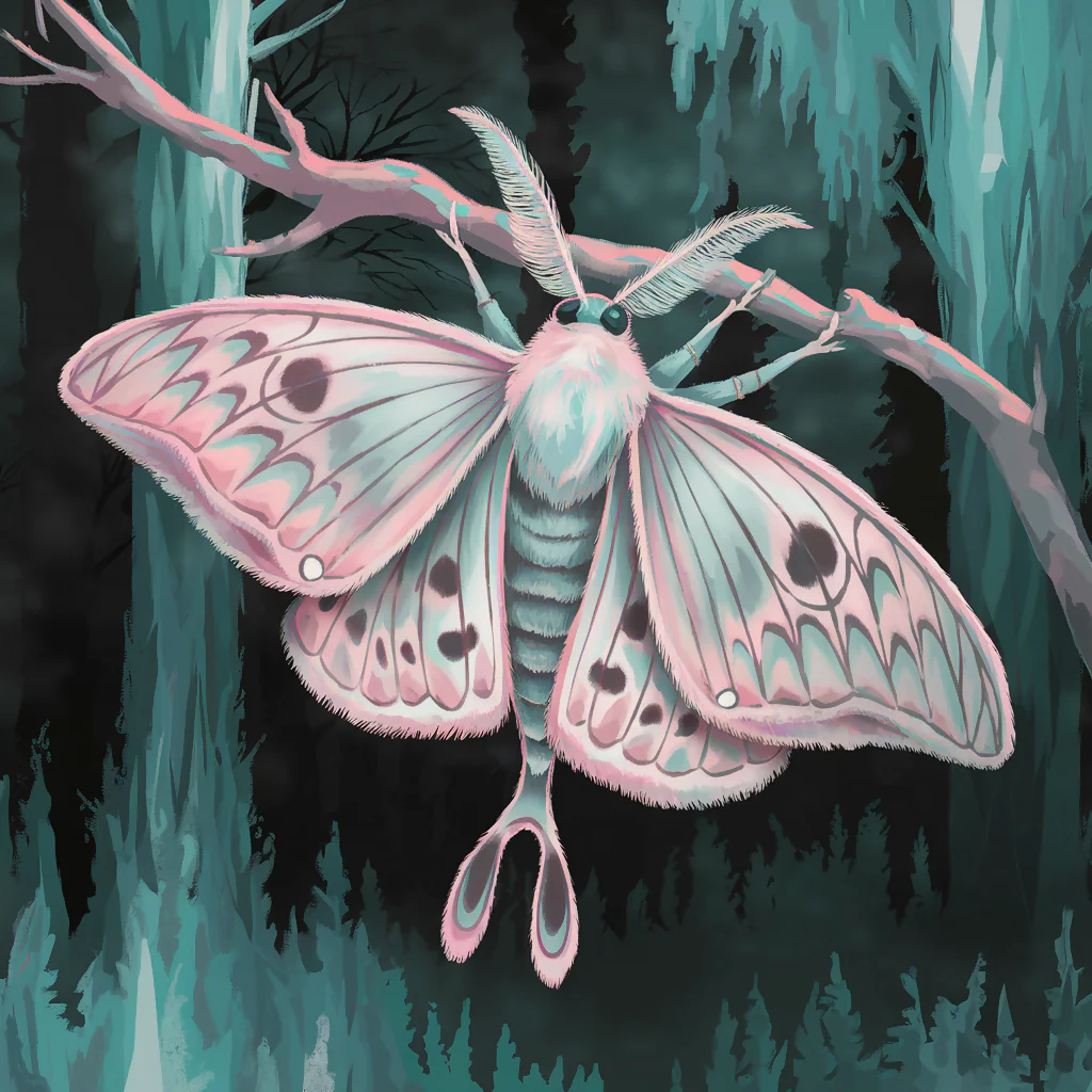 Whimsical Pastel Goth Moth
