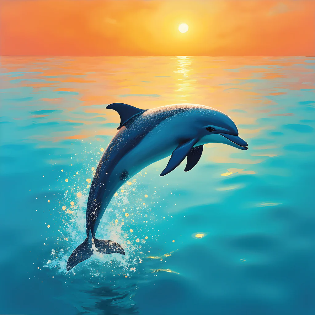 Whimsical Waves: The Shimmering Dolphin