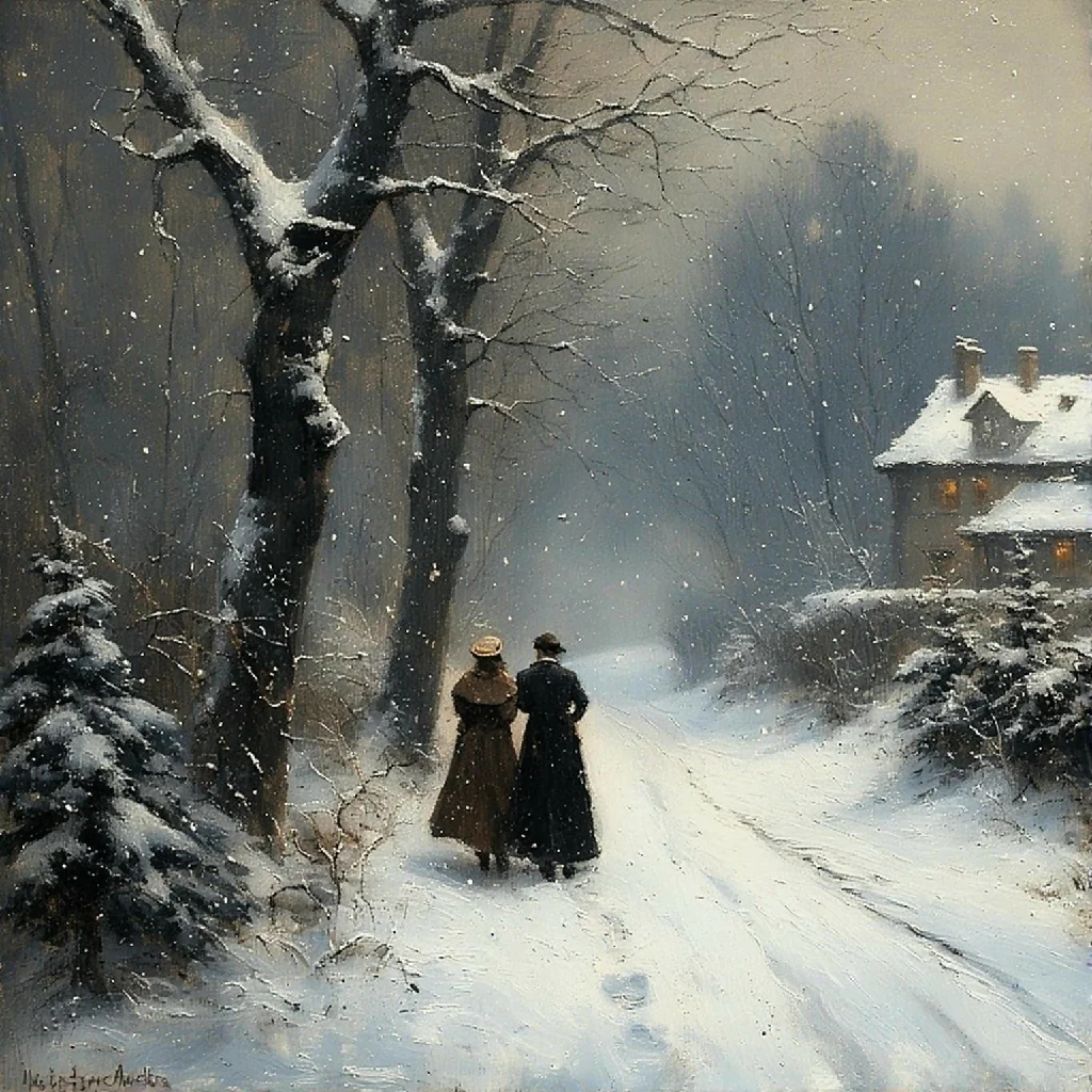Winter stroll at christmas time