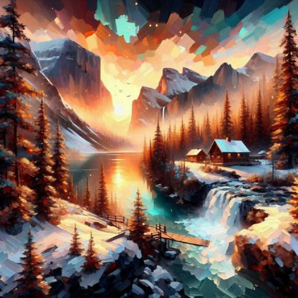 Winter Sunrise in the Mountain Cabin - Image 10